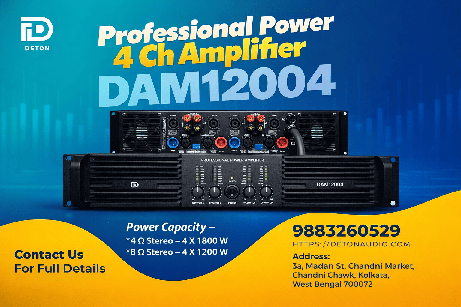 Read more about the article Deton DAM12004 – Professional 4 Channel Power Amplifier Review & Complete Guide
